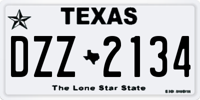 TX license plate DZZ2134