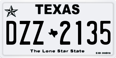 TX license plate DZZ2135