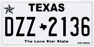 TX license plate DZZ2136