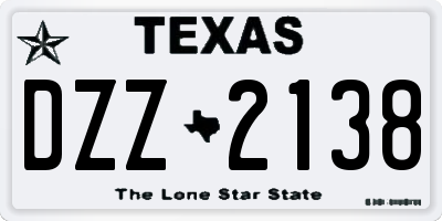 TX license plate DZZ2138