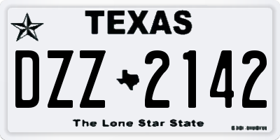 TX license plate DZZ2142