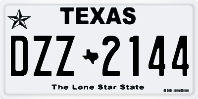 TX license plate DZZ2144