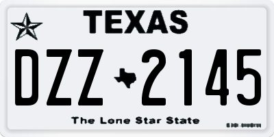 TX license plate DZZ2145