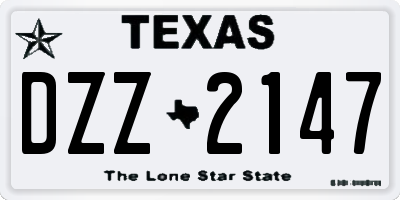 TX license plate DZZ2147