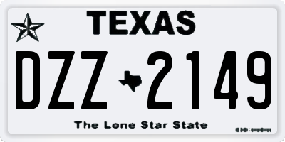 TX license plate DZZ2149