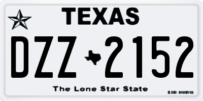 TX license plate DZZ2152