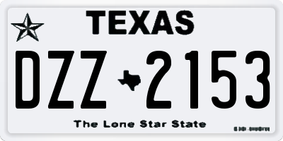 TX license plate DZZ2153