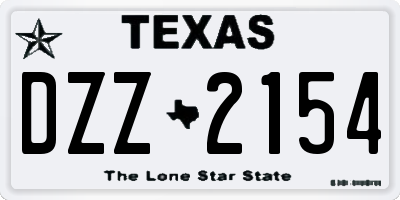 TX license plate DZZ2154