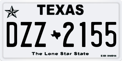 TX license plate DZZ2155