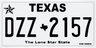 TX license plate DZZ2157