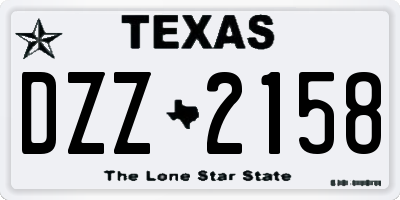 TX license plate DZZ2158