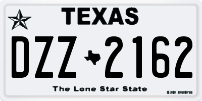 TX license plate DZZ2162