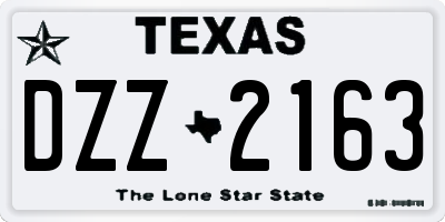 TX license plate DZZ2163