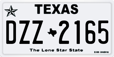 TX license plate DZZ2165