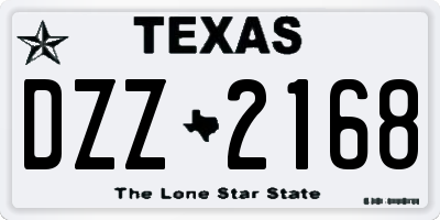 TX license plate DZZ2168