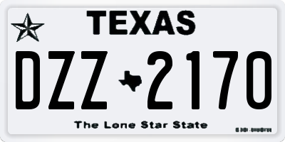 TX license plate DZZ2170