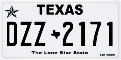 TX license plate DZZ2171