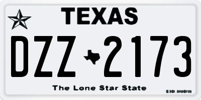 TX license plate DZZ2173