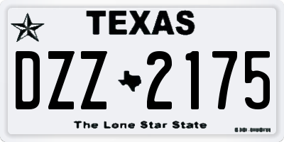 TX license plate DZZ2175