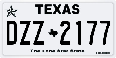 TX license plate DZZ2177