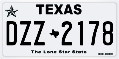 TX license plate DZZ2178
