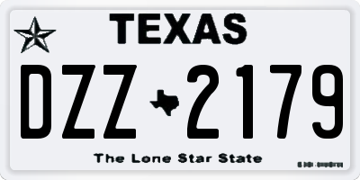 TX license plate DZZ2179