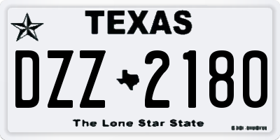 TX license plate DZZ2180