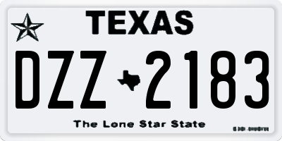 TX license plate DZZ2183