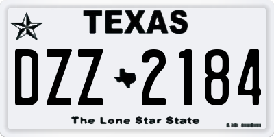 TX license plate DZZ2184