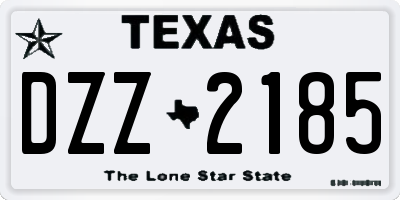 TX license plate DZZ2185