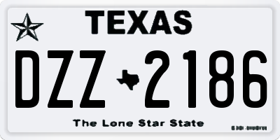 TX license plate DZZ2186