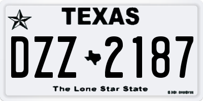 TX license plate DZZ2187