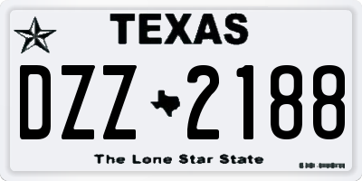 TX license plate DZZ2188