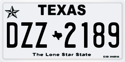TX license plate DZZ2189