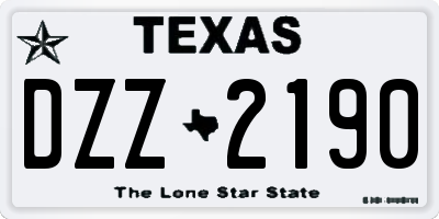 TX license plate DZZ2190