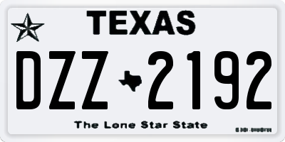 TX license plate DZZ2192