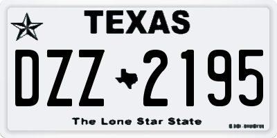 TX license plate DZZ2195