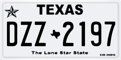 TX license plate DZZ2197