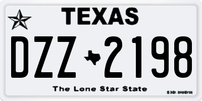TX license plate DZZ2198