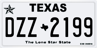 TX license plate DZZ2199