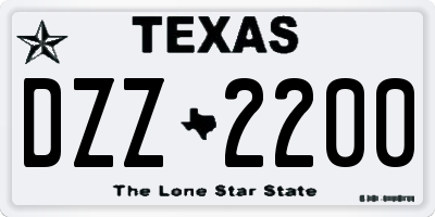 TX license plate DZZ2200