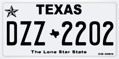 TX license plate DZZ2202