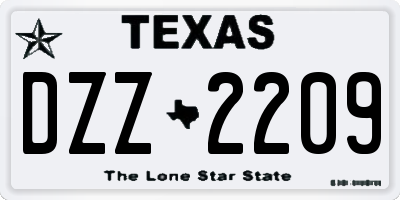 TX license plate DZZ2209