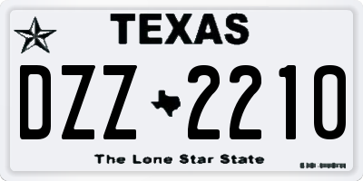 TX license plate DZZ2210