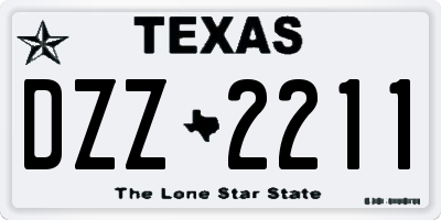 TX license plate DZZ2211