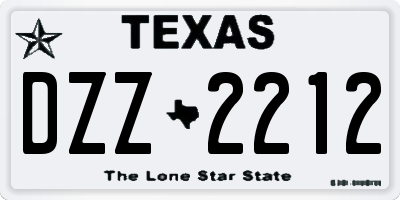 TX license plate DZZ2212