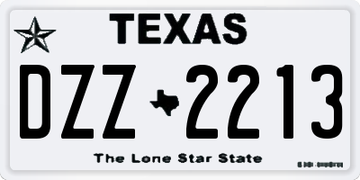 TX license plate DZZ2213