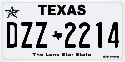 TX license plate DZZ2214