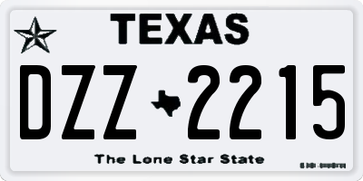 TX license plate DZZ2215