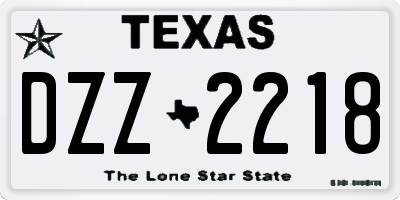 TX license plate DZZ2218